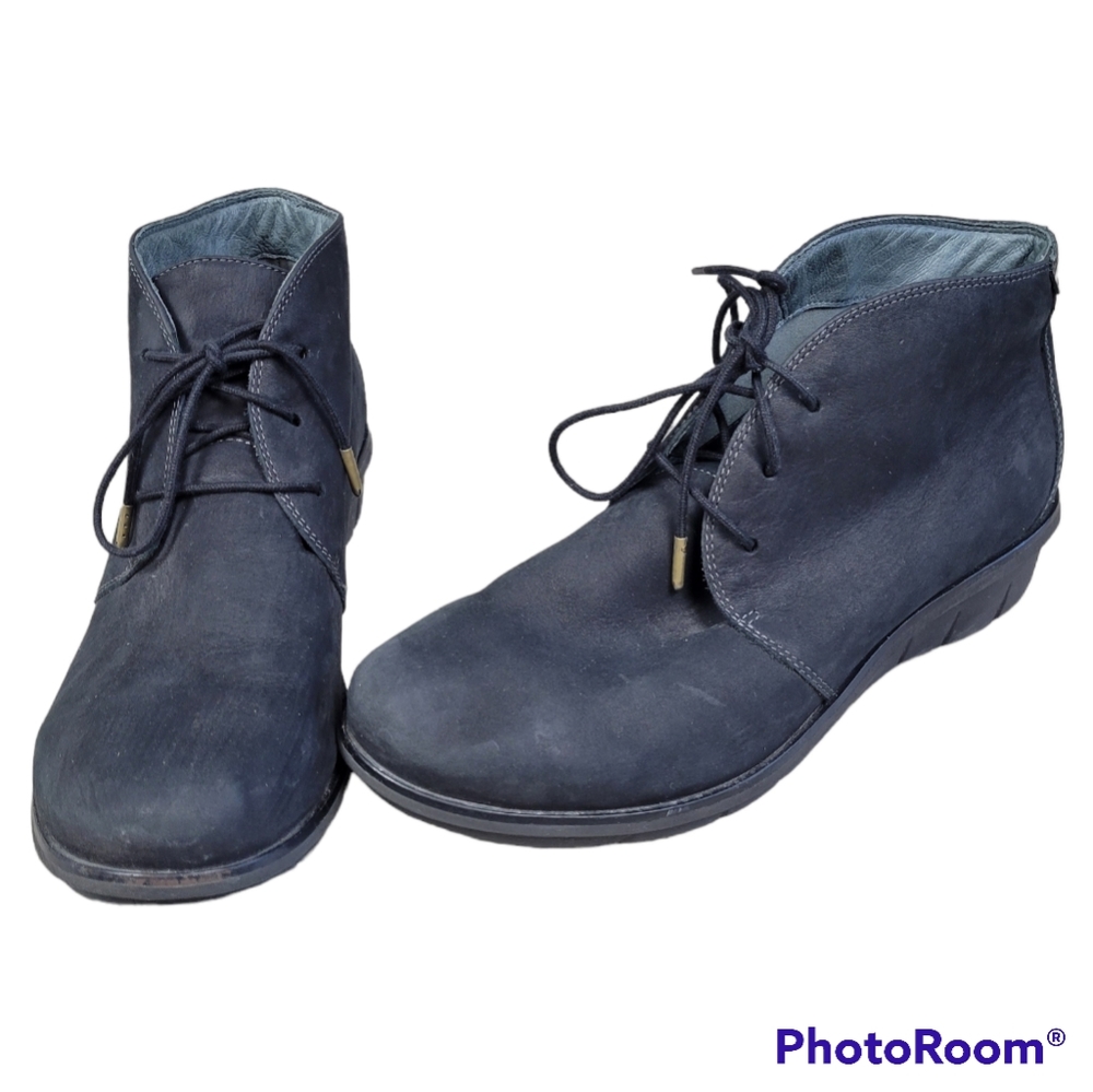 Dansko Navy Lace-Up Women's Ankle Boots